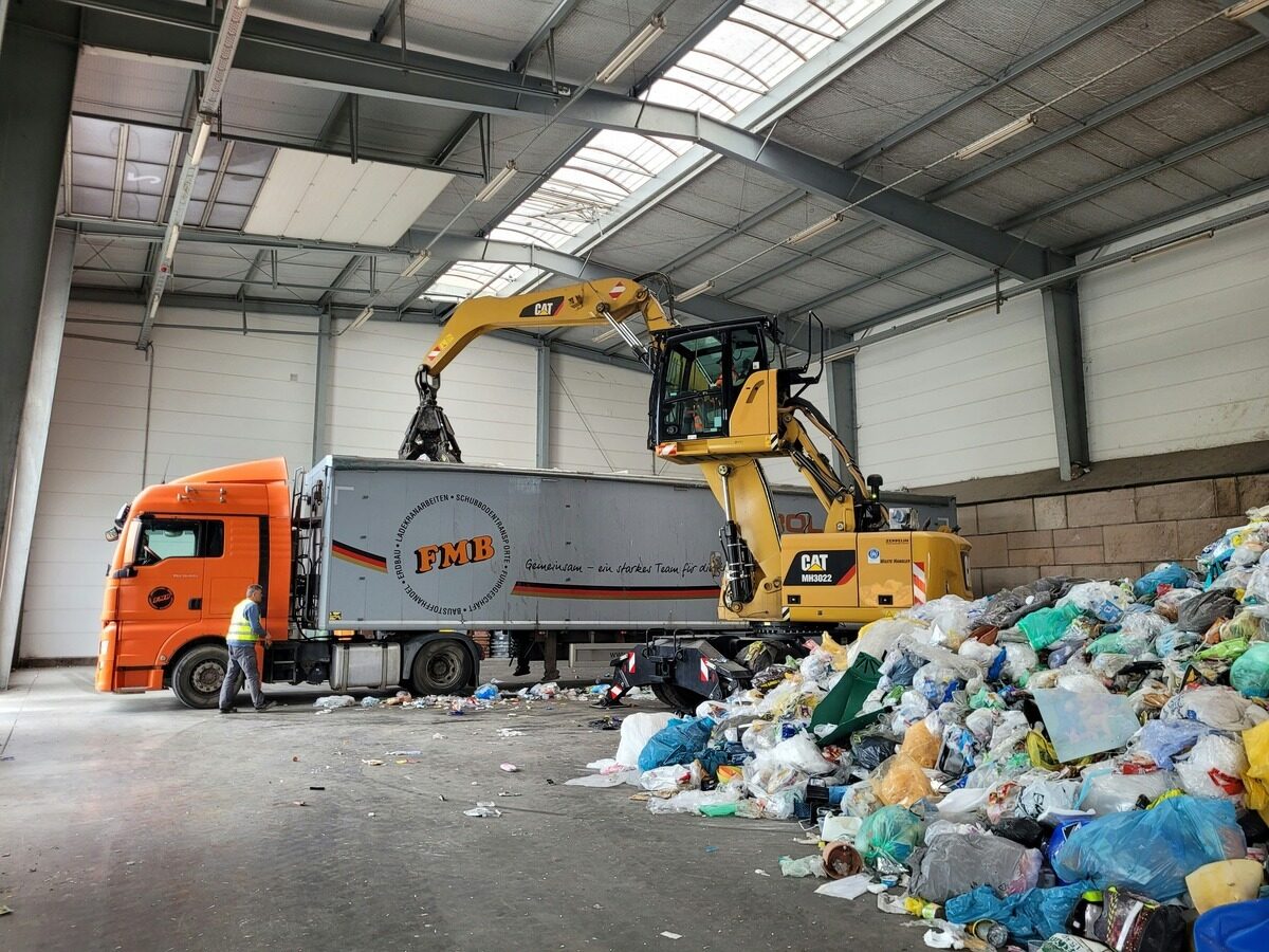 Bulk waste being loaded for disposal